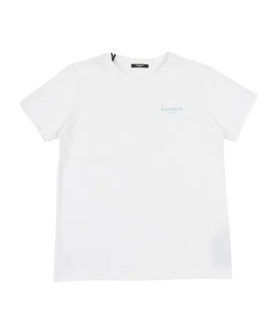 Balmain Kids Crewneck Short-sleeved T-shirt In White