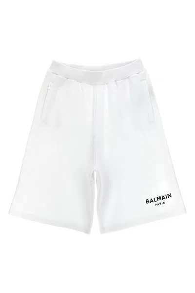 Balmain Kids Embossed Logo Bermuda Shorts