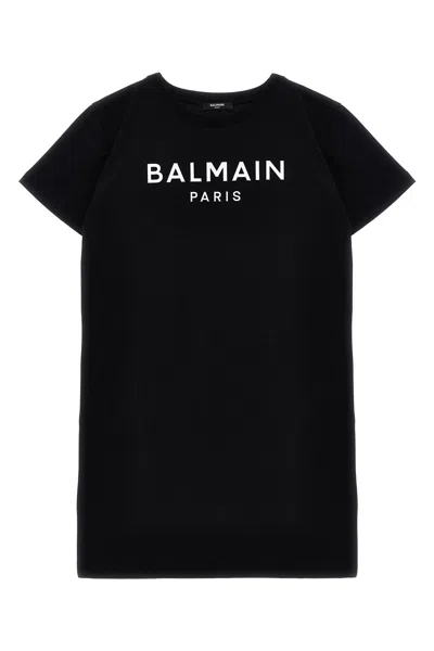 Balmain Kids Embossed Logo Dress