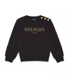 Shop Balmain Embroidered-logo Button Sweatshirt (4-14 Years) In Black