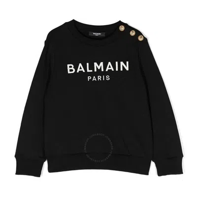 Balmain Kids Embroidered Logo Sweatshirt In Black