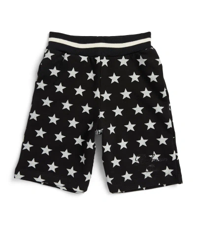Balmain Kids' Fleece Star Print Shorts (4-14 Years) In Black