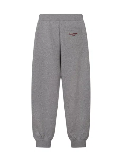 Balmain Kids Kids Mini Joggers In Grigio Med.mel/bordeaux