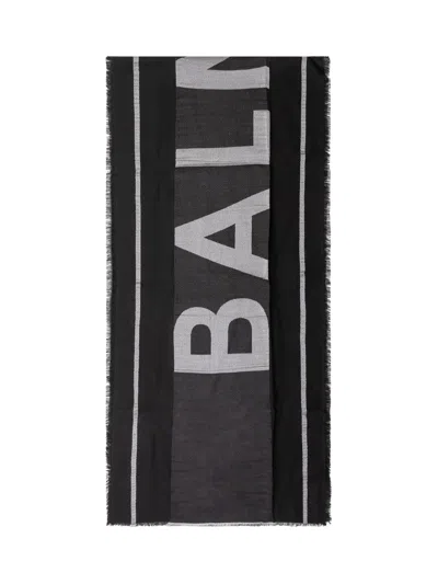 Balmain Kids Kids Scarf In Black/white