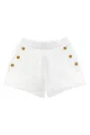 Balmain Organic Cotton Sweat Shorts In White
