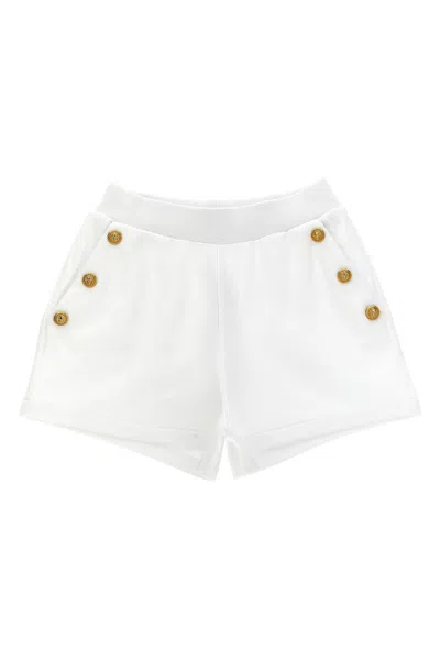 Balmain Kids 'leone Catena' Shorts In White