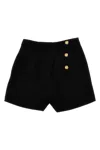 Balmain Blend Cotton Gabardine Shorts In Black