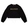 Balmain Kids Logo-embellished Long-sleeved T-shirt In Black
