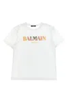 Balmain Kids Logo Embroidery T-shirt In White