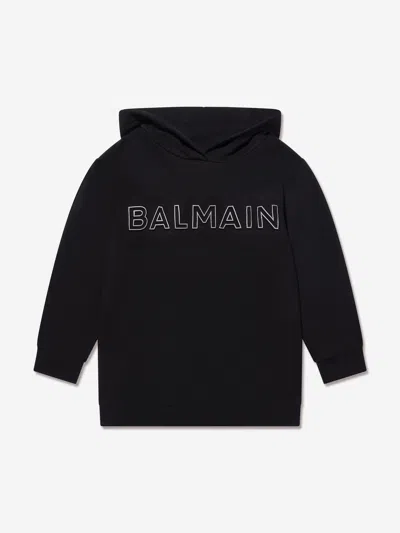 Balmain Kids Logo Hoodie In Black