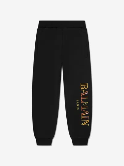 Balmain Kids Logo Joggers In Black