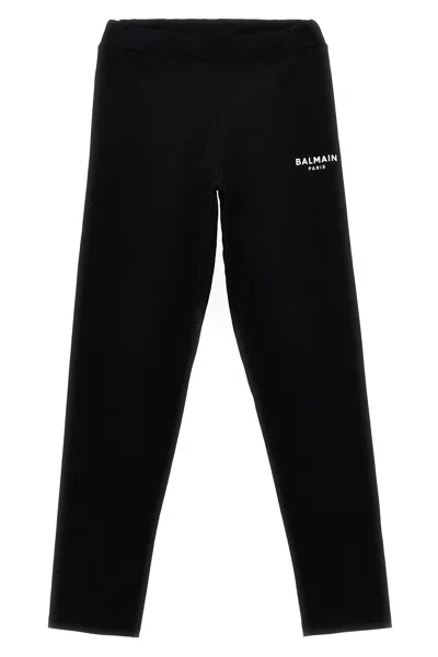 Balmain Kids Logo Leggings In Black