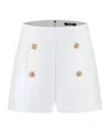 Balmain Kids Logo Patch Button Detailed Shorts In White