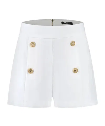 BALMAIN BALMAIN KIDS LOGO PATCH BUTTON DETAILED SHORTS