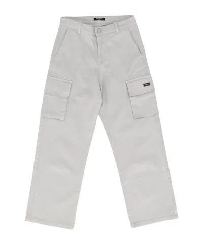 Balmain Kids Logo Plaque Straight Leg Pants In White