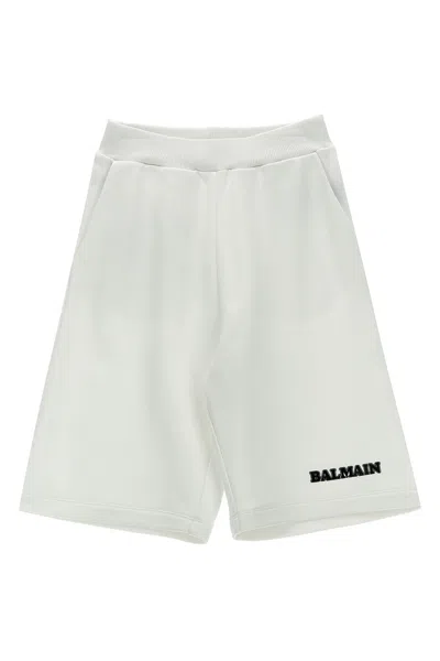 BALMAIN BALMAIN KIDS LOGO PRINT BERMUDA SHORTS