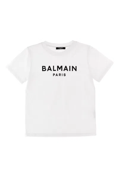 Balmain Kids Logo Print T-shirt In White