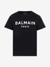 Balmain Kids Logo Print T-shirt In Black