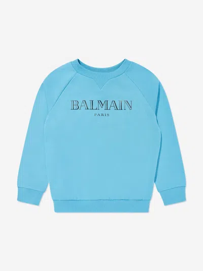 Balmain Kids Logo Sweatshirt In Blue