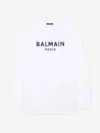Balmain Logo-print Cotton Sweatshirt In White