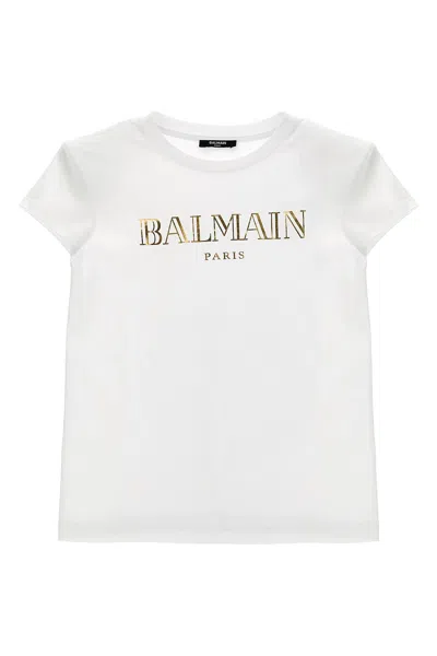 Balmain Kids Logo T-shirt In White