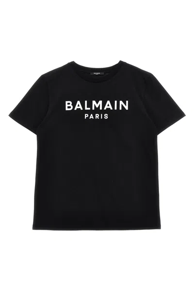 Balmain Kids Logo T-shirt In Black