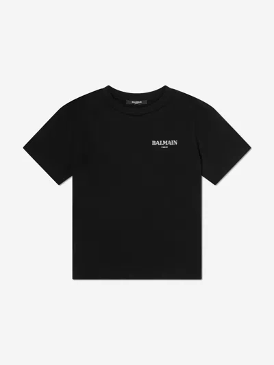 Balmain Kids Logo T-shirt In Black