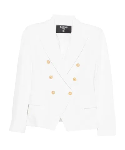 Balmain Kids Long Sleeved Double Breasted Jacket In Black