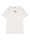 Balmain Logo-flocked Cotton T-shirt In White