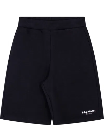 Balmain Kids Mini Bermuda Shorts With Logo In Black