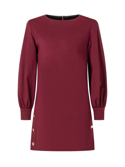 Balmain Kids Mini Knit Dress In Prugna/oro