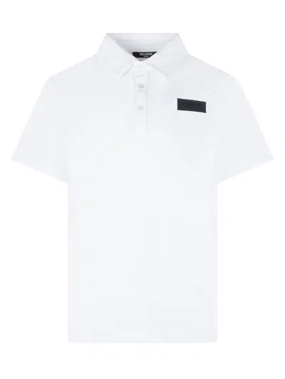 Balmain Kids Mini Logo Polo With Chic Collar In White