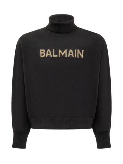 Balmain Kids Mini Luxe Knit Sweater In Blue