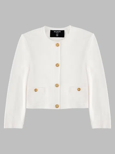 Balmain Kids' Mini Stylish Jacket In White