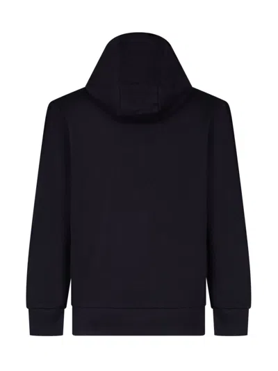 Balmain Kids Mini Sweatshirt With Hood And Front Logo In Black/white