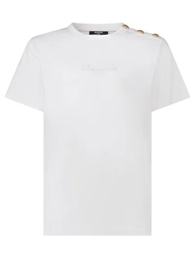 Balmain Kids Mini T-shirt In White/gold
