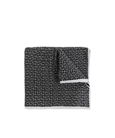 Balmain Kids Monogram-pattern Bath Towel In Black