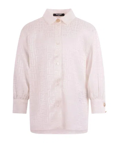 BALMAIN BALMAIN KIDS MONOGRAM STRIPED SHIRT