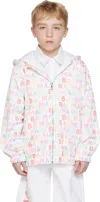 Balmain Kids Allover Logo Printed Hooded Jacket In 999 Multicolor