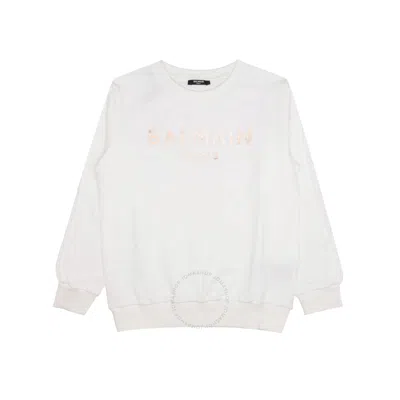 Balmain Kids Organic Cotton Logo T-shirt In White