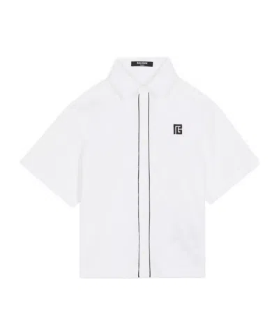 Balmain Kids Pb Logo Shirt In White