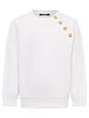 Balmain Kids Printed Buttoned Sweatshirt In White