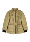Balmain Kids Quilted Belted Metallic Shell Jacket (12-14 Years) In Gold Other