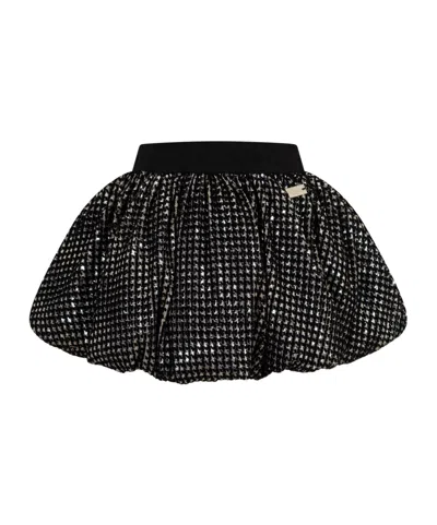 Balmain Kids Seuqin Embellished Mini Skirt In Black