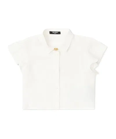 Balmain Kids Short-sleeved Shirt In White