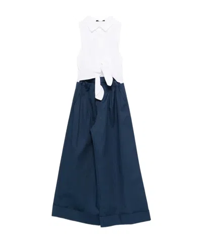 Balmain Kids Sleeveless Wide Leg Jumpsuit In Multi