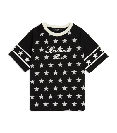 Balmain Kids' Star Print T-shirt (4-14 Years) In Black
