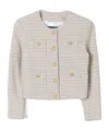 Balmain Round Collar Button Casual Jacket In White