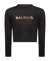 Balmain Kids Stud Embellished Crewneck Sweatshirt In Black