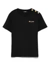 Balmain Kids T-shirt With Buttons And Logo Print In Black